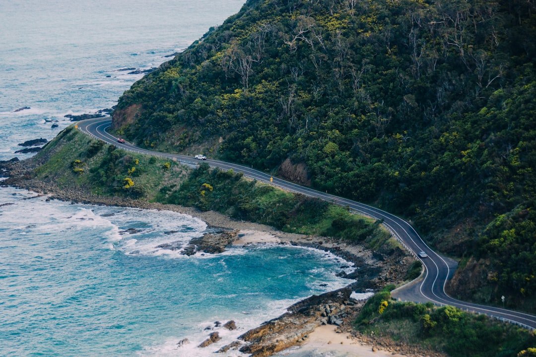 Great Ocean Road cliffs and coastal highway
