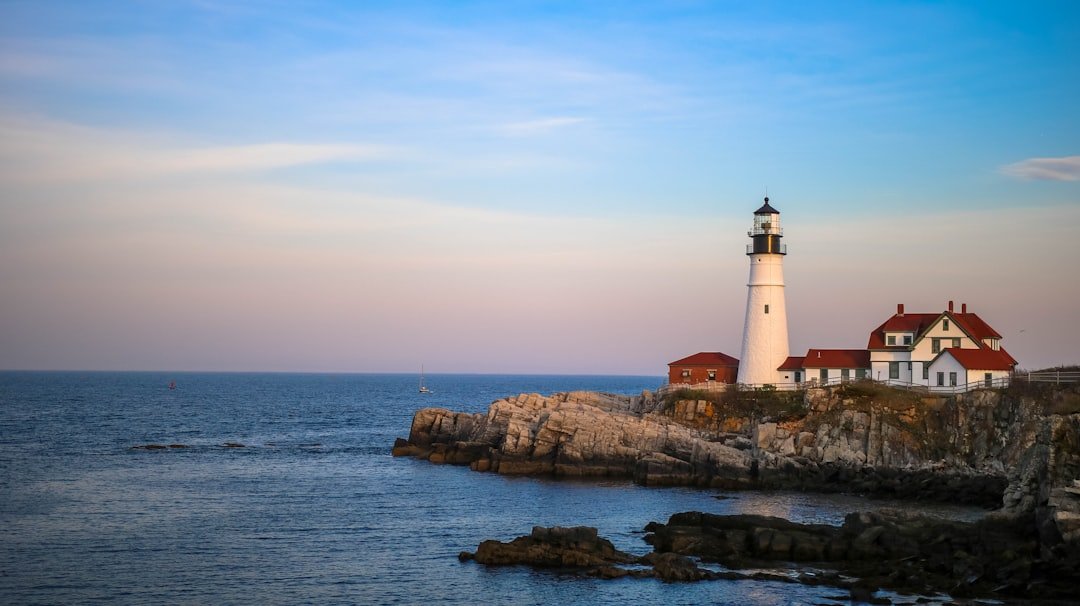 Portland Head Light lighthouse on rocky Maine headland