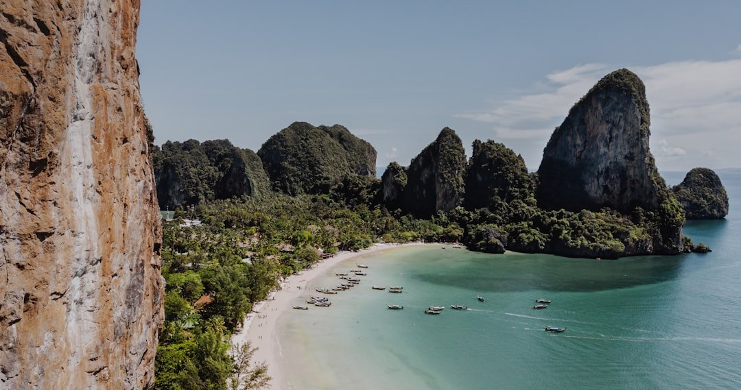 Railay Beach limestone karsts and turquoise bay