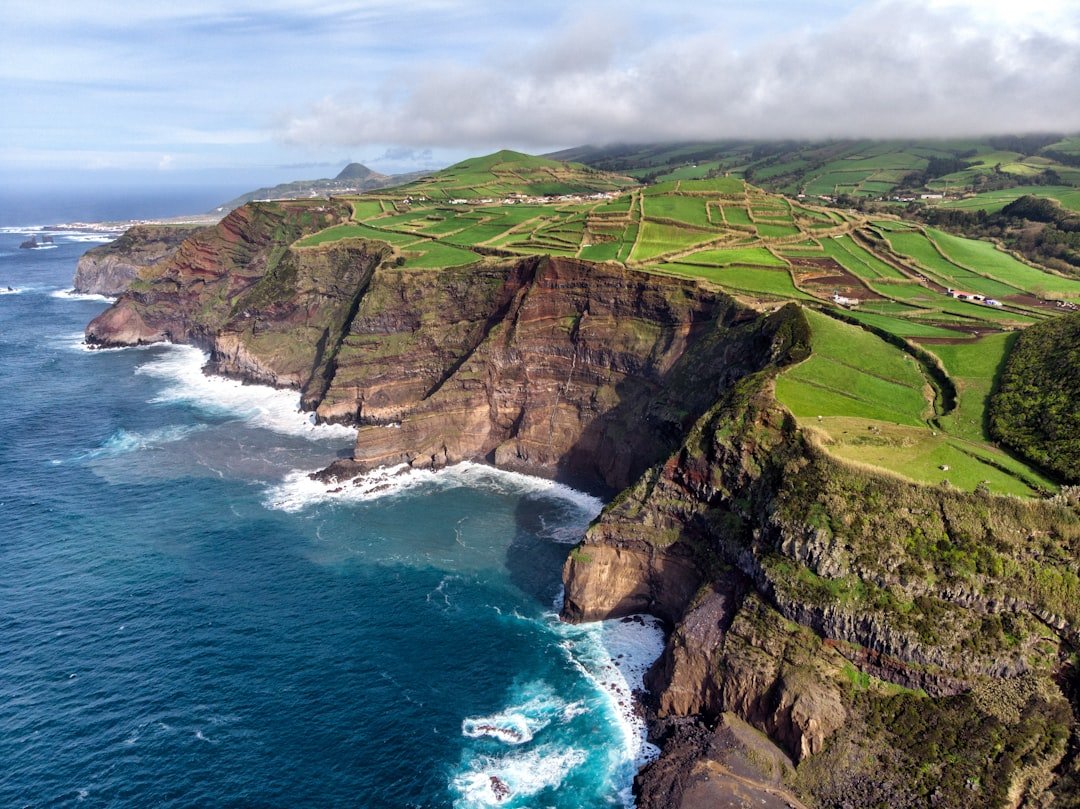 White houses on cliff edge