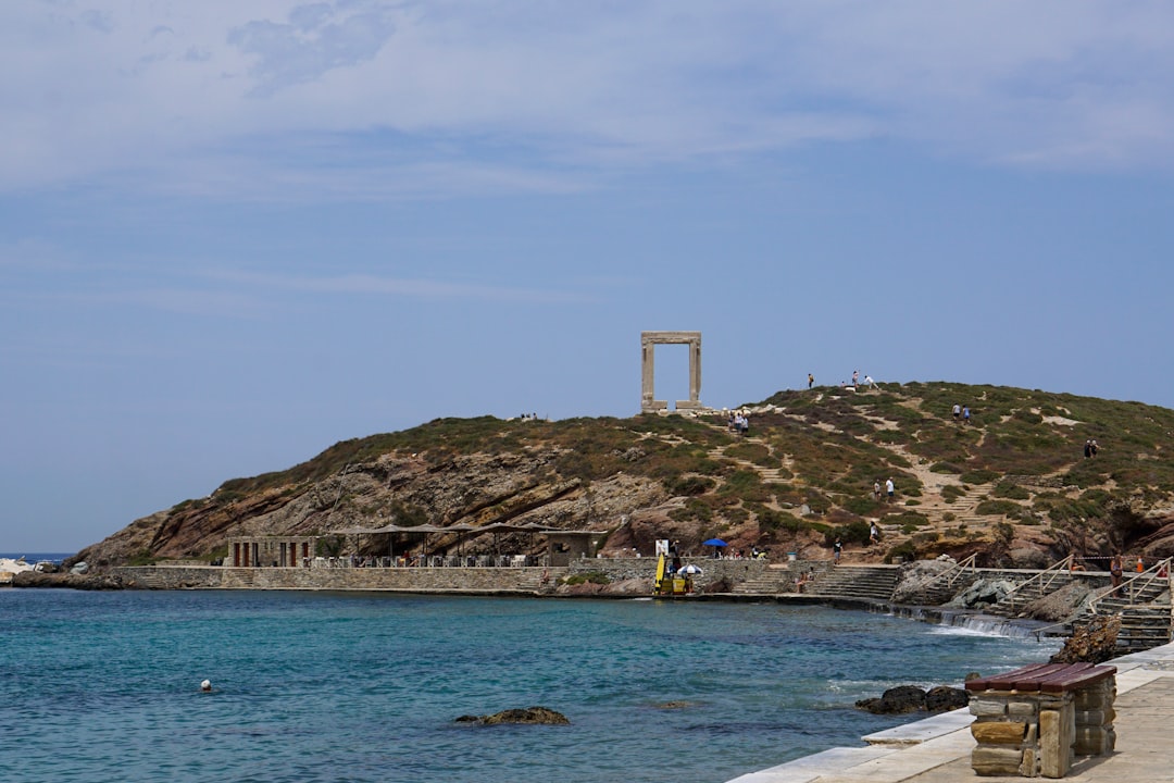 Portara marble doorway overlooking sea