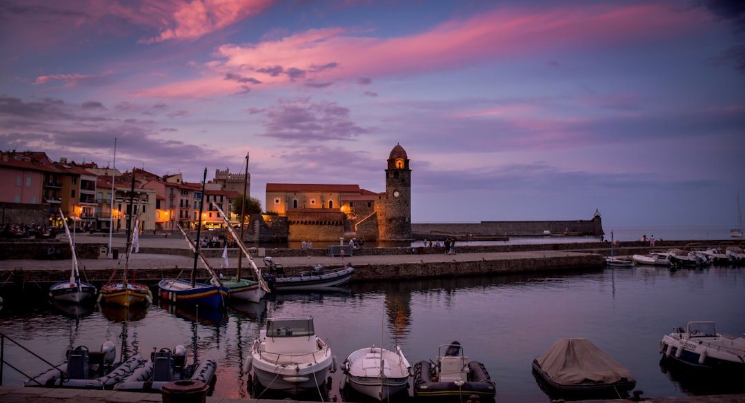 Colorful quay and castle in Collioure