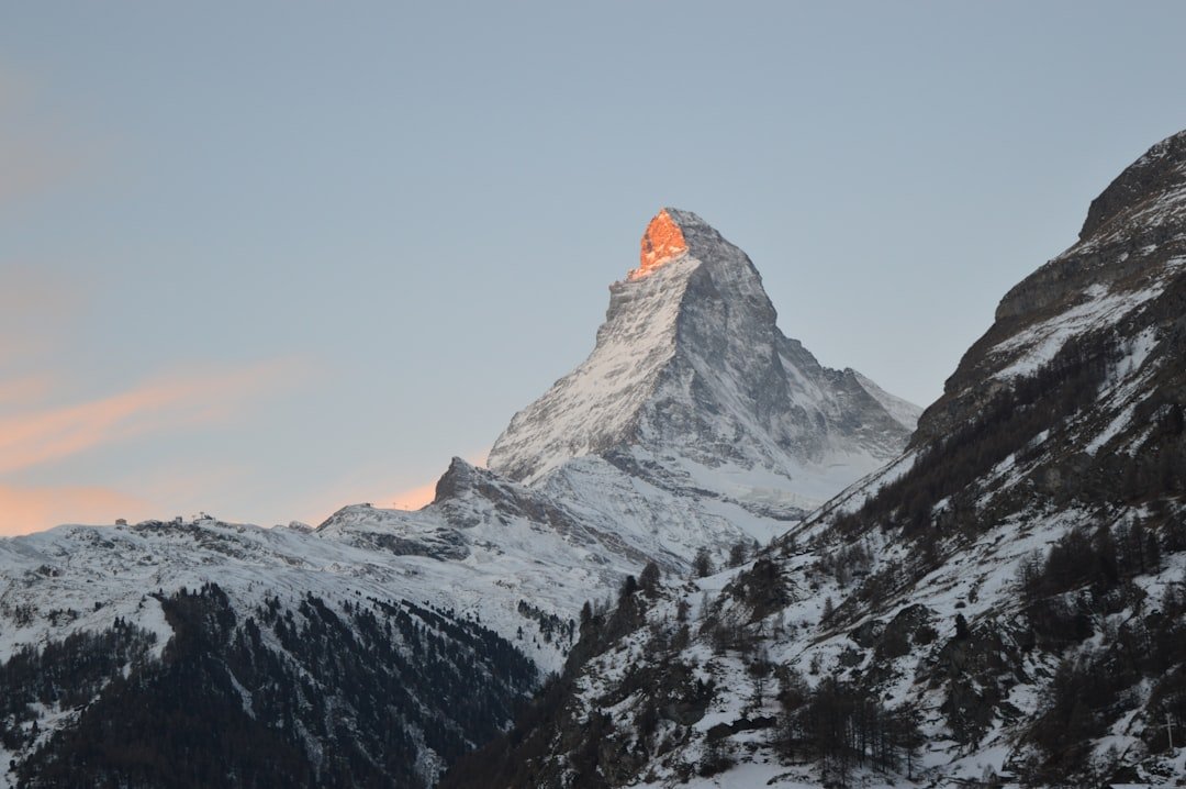 Matterhorn looming above Zermatt village