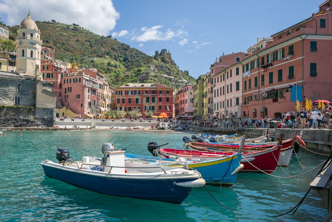 Colorful Vernazza harbor and lanes