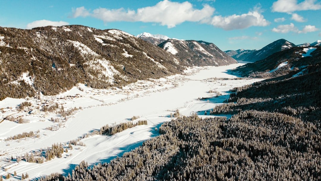 Frozen lake used for long distance skating