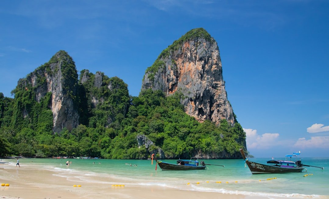 Railay Beach limestone karsts and white sand