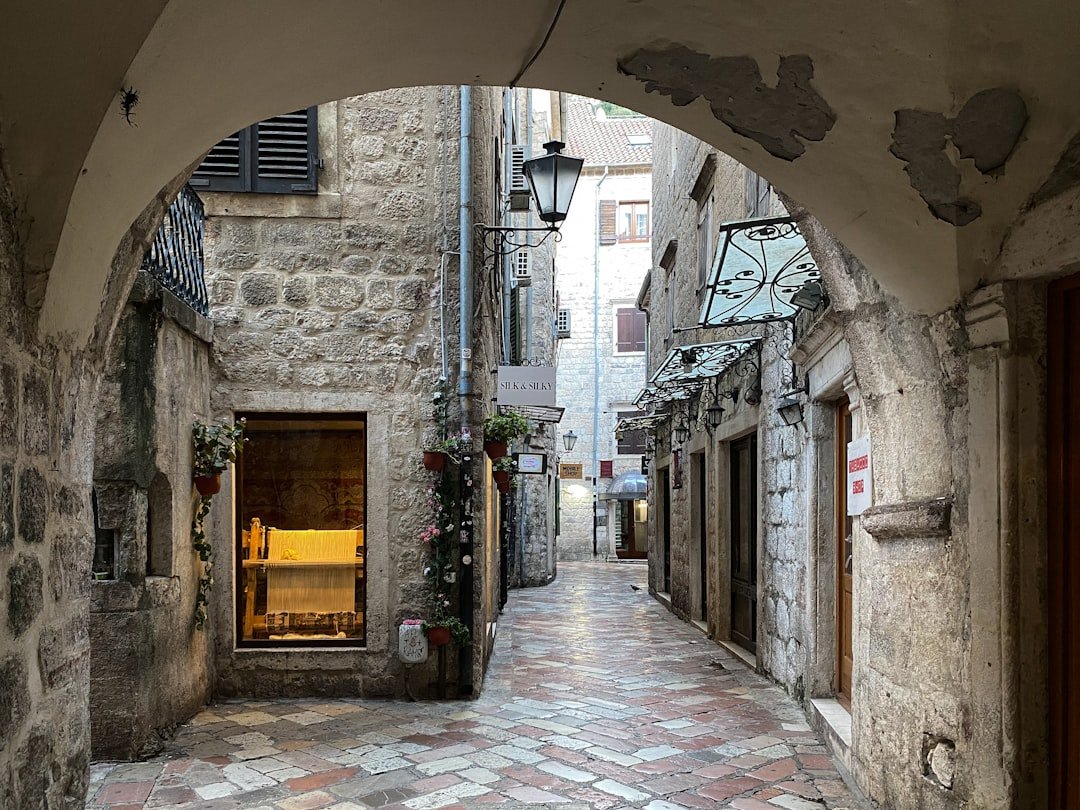 Kotor old town bay and medieval walls