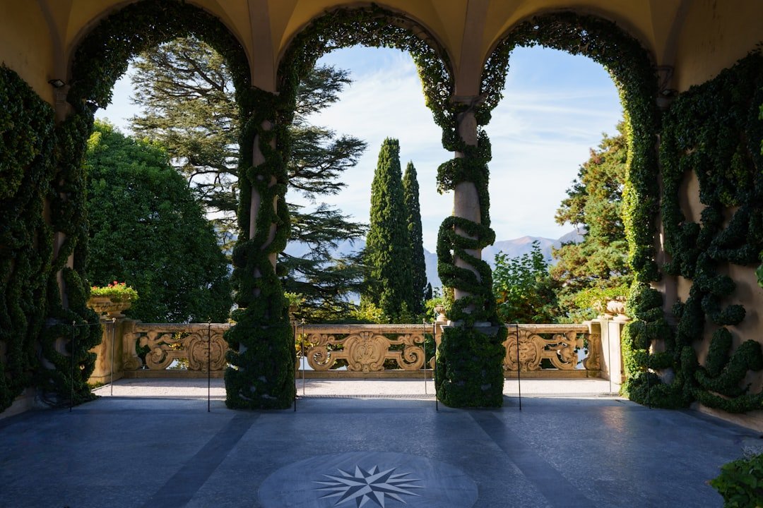 Terraced villa gardens on headland