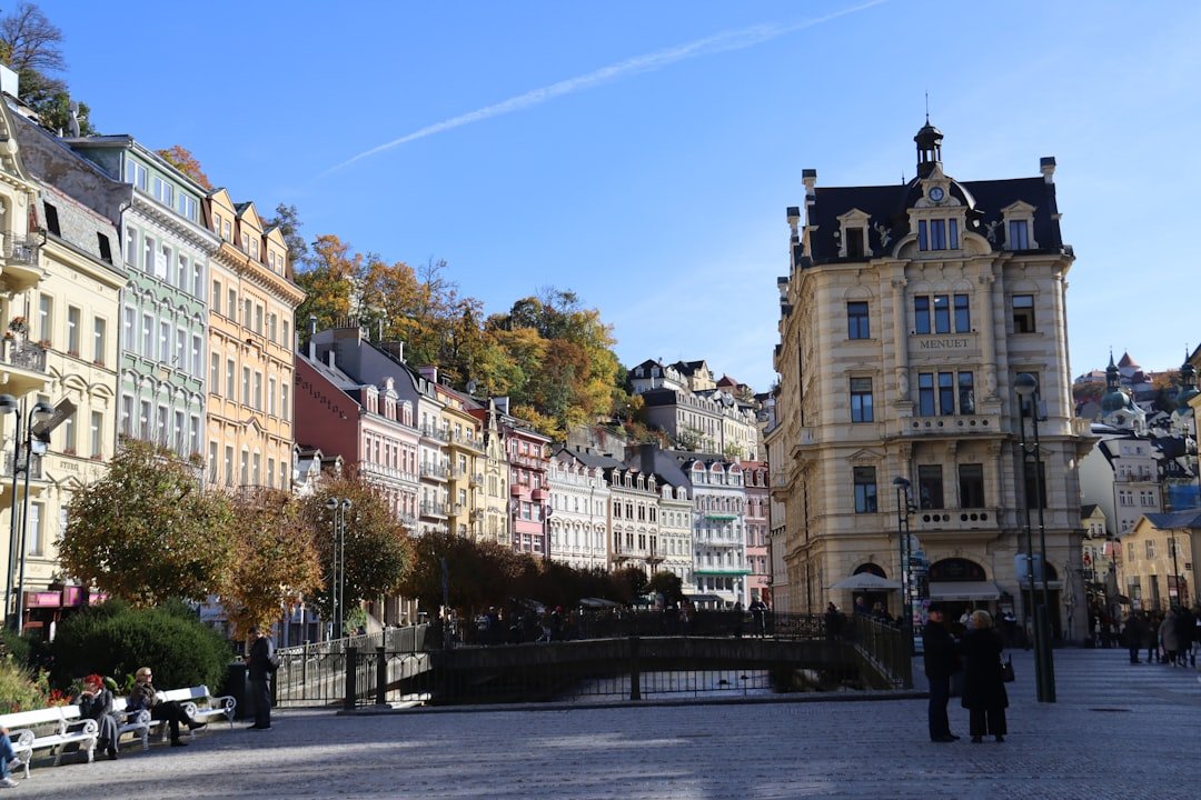 Karlovy Vary Mill Colonnade with hot spring spouts