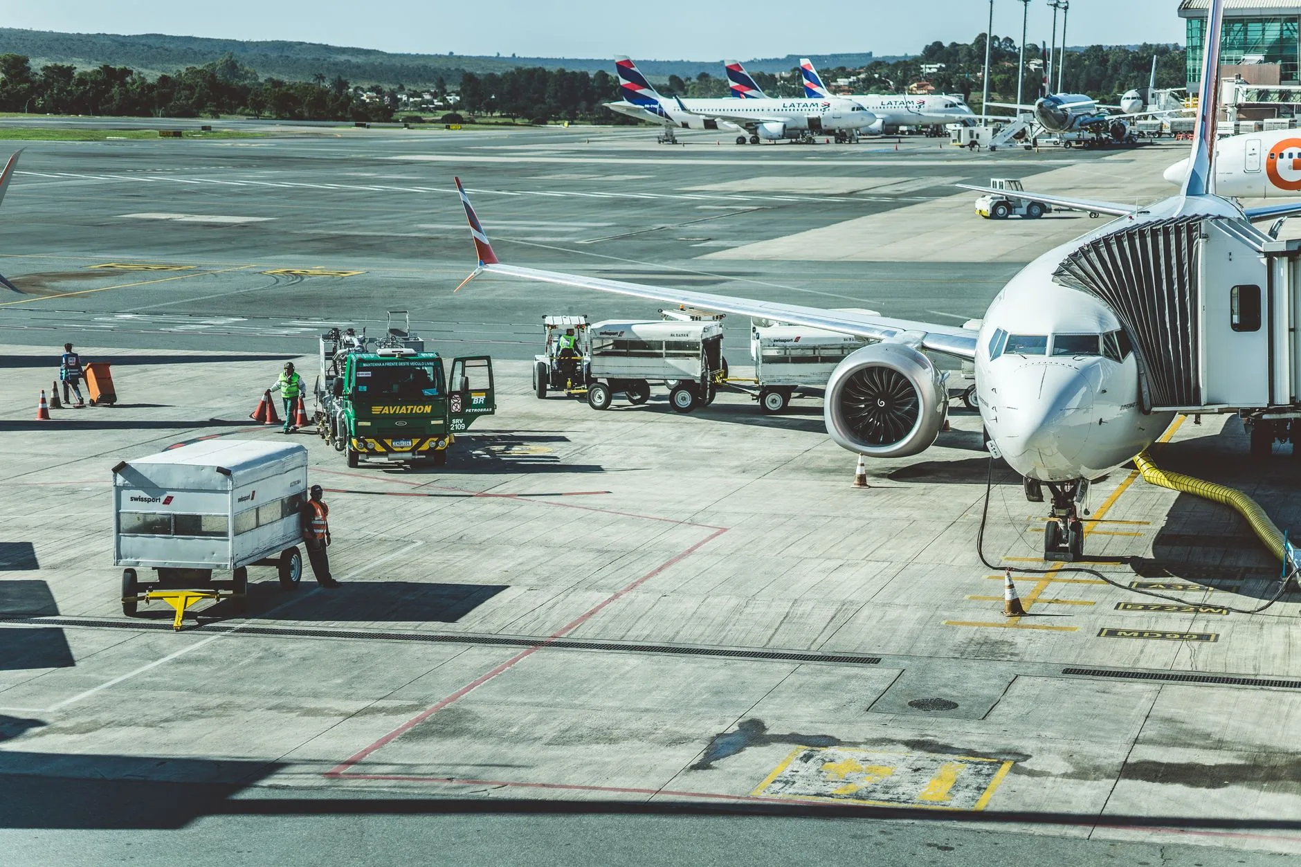 Air travel scene