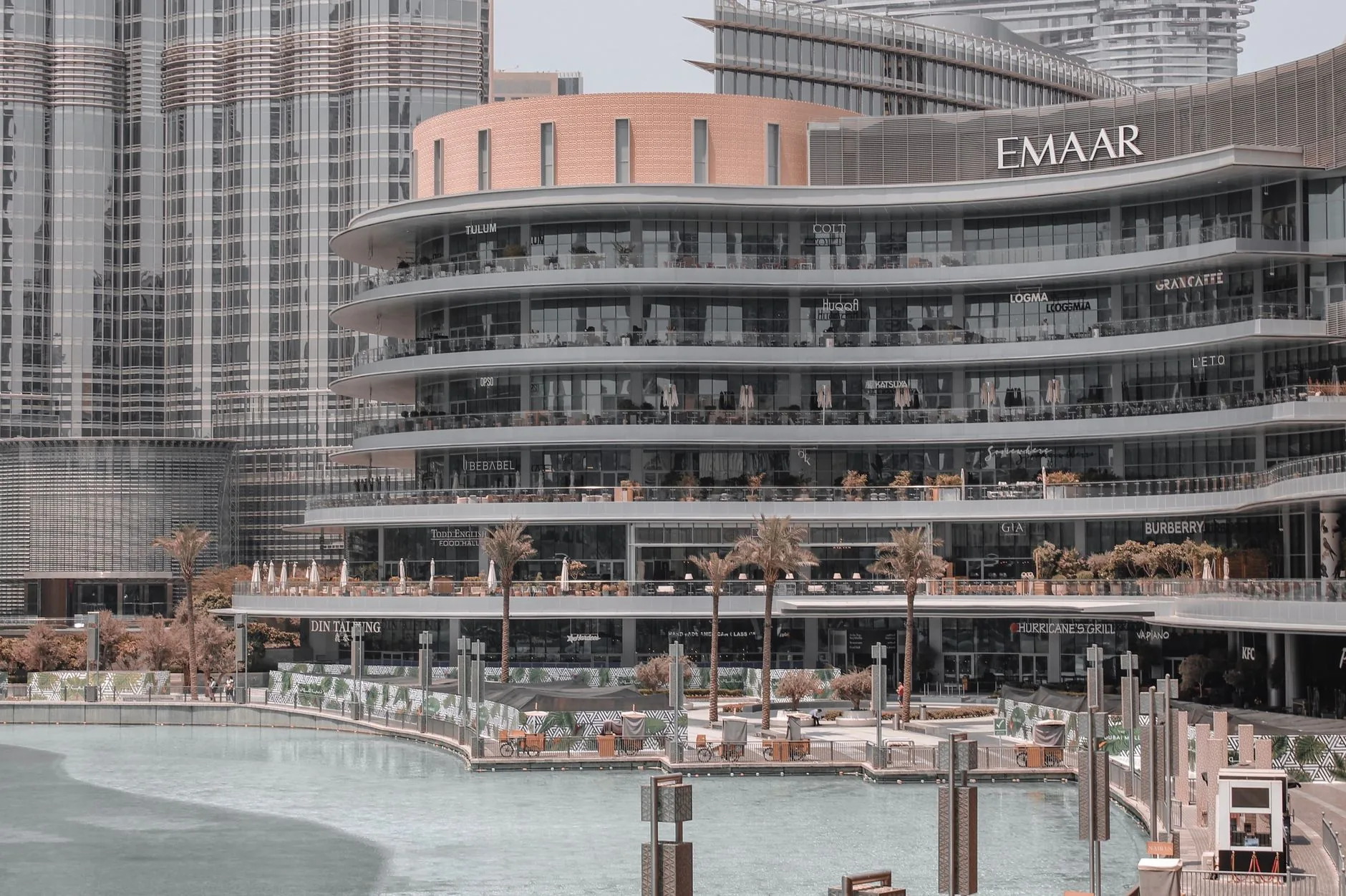 View of Emaar building with modern architecture in Dubai, showcasing urban development.
