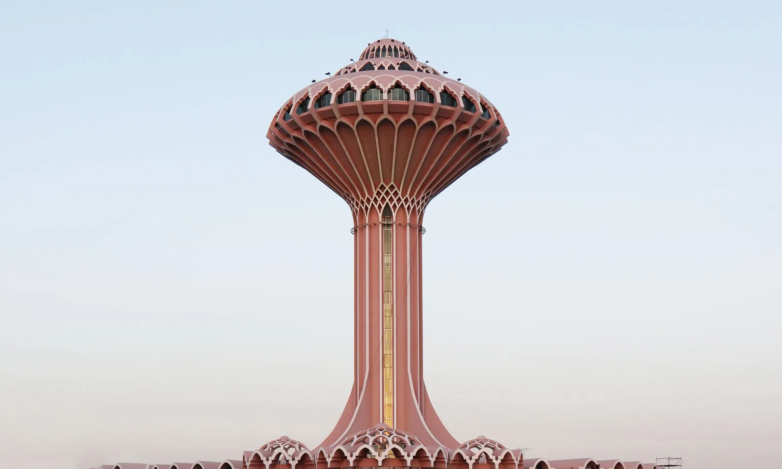 Stunning view of the Khobar Water Tower, a landmark in Dammam, Saudi Arabia.