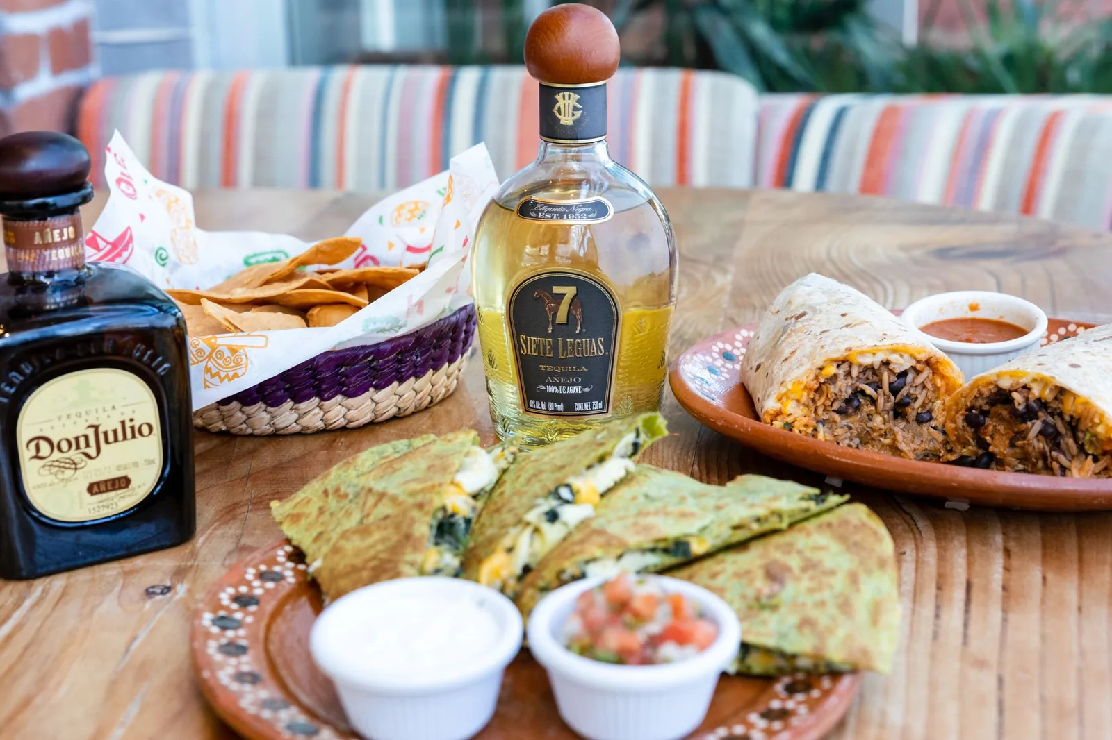 Delicious Mexican food with tequila in a cozy San Francisco restaurant setting.
